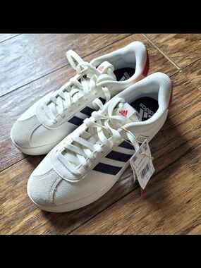 Mens ADIDAS VL Court 3.0 Low Shoes Sneaker Red White Blue Size 7 NWT